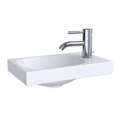 Geberit Acanto lave-mains asymétrique 400 x 250 mm avec trou pour robinet à droite sans trop-plein blanc