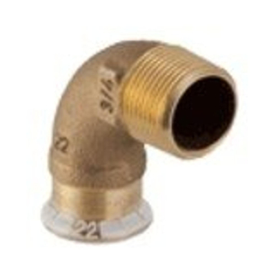 Geberit Mapress persfitting - water - overgangsknie - 90 graden - met buitendraad - 22-3/4M - koper