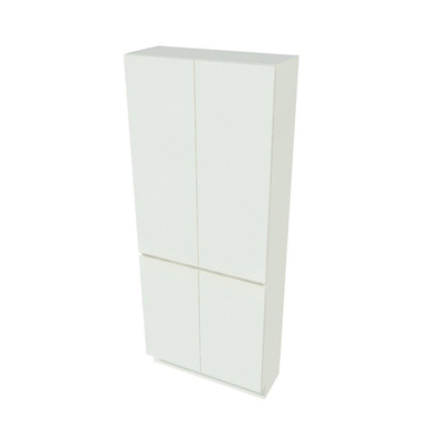Nemo Spring Ventus Tre armoire colonne L800 x H2000 x P340 mm 4 portes sans poignées couleur blanc