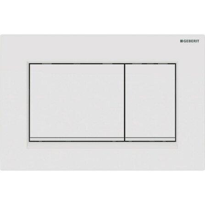 Geberit Sigma20 bedieningsplaat - 2-toets spoeling - rechthoekige knoppen - wit/matwit - dualflush - glans wit