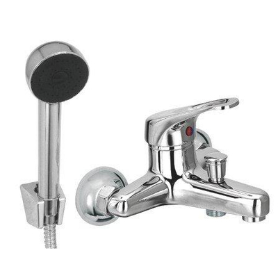 Go by Van Marcke Flow eengreepsmengkraan baddouche compleet inclusief handdouche hartafstand 15 cm keramische schijven inclusief rozetten en S-koppelingen