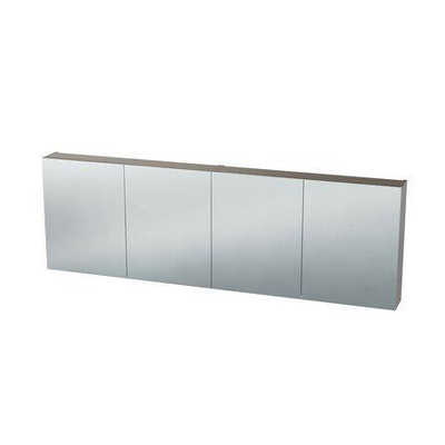 Nemo Spring Nebulo luxe spiegelkast - 180x65x17.8cm - 4 dubbelzijdige spiegeldeuren - glazen leggers - met stopcontact - zonder schakelaar - Cashmere