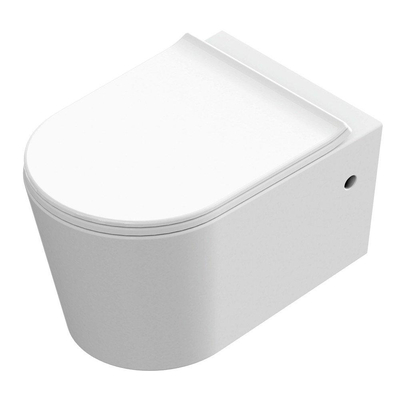 Nemo Spring Moon PACK toilette suspendue 545 x 360 x 365 mm en porcelaine sans rebord, avec abattant fin softclose Duroplast blanc