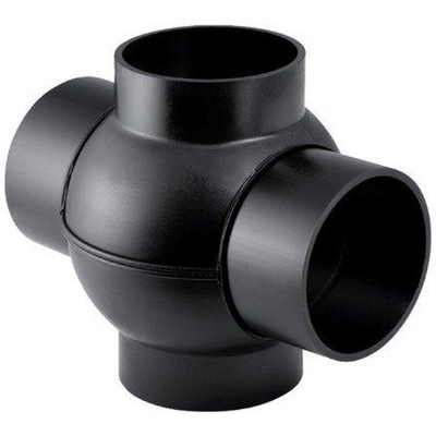 Geberit afvoer PE - fitting - kogelstuk - 88.5 graden - 2 aansluitingen onder - 180 graden - 110x90