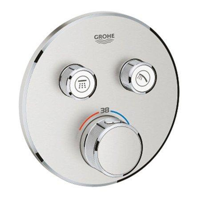 Grohe SmartControl Inbouwthermostaat - 3 knoppen - rond - Supersteel (RVS)