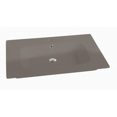 Nemo Spring Nubes Plan lavabo avec 1 vasque et trou de robinet 61x46.5x17cm porcelaine avec trop-plein taupe