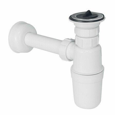 Go by Van Marcke siphon 6/4 x 40 mm avec tuyau d'évacuation et rosace de finition avec bonde blanche