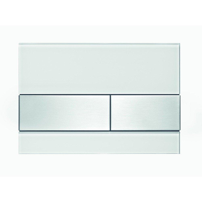 Tece TeceSquare plaque de commande couleur verre blanc couleur boutons inox