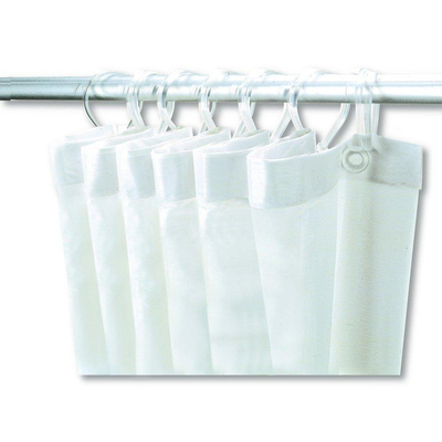 Delabie rideau de douche en pvc blanc avec 8 anneaux de rideau en plastique hauteur 200 m largeur 120 m