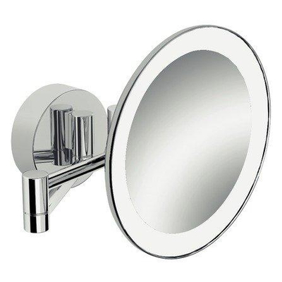 Nemo Spring - Icono - cosmeticaspiegel - met dubbele arm - LED verlichting - messing/glas - wandmontage - 3x vergrotend - chroom SHOWROOMMODEL