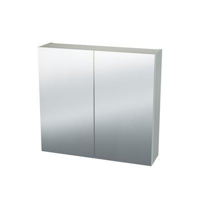 Nemo Spring Nebulo spiegelkast - 60x65x17.8cm - 1 deur - glazen leggers - met stopcontact - zonder schakelaar - enkelzijdige spiegeldeur - White Standard