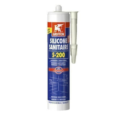 Griffon mastic silicone sanitaire s200 tube à 300 ml pour acrylique blanc