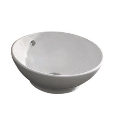Nemo Spring Pilar wastafel - 41x17.4cm - opbouw - porselein - rond - wit - zonder kraangat - met overloop