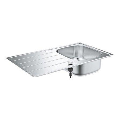 Grohe K200 Spoelbak - met afdruipgedeelte - 860x500mm - 1 bak 350x400x160mm - omkeerbaar - roestvrij staal RealSteel