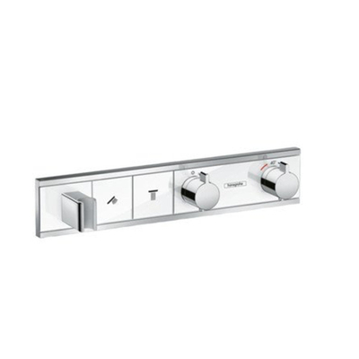 Hansgrohe RainSelect afbouwdeel voor inbouw douchekraan thermostatisch voor 2 functies met handdouchehouder 45.6x90cm wit/chroom