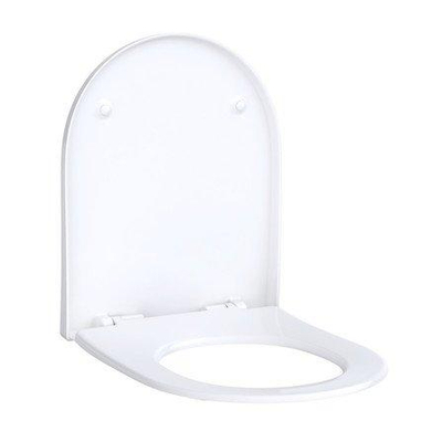 Geberit Acanto abattant wc slim recouvrant antibactérien charnières chromées avec mécanisme softclose blanc