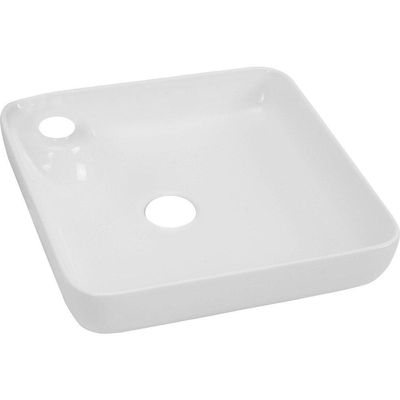 GO by Van Marcke Fontana vasque à poser carrée 400 x 400 x 125 mm porcelaine blanc avec trou de robinet
