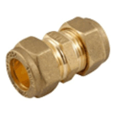 Klemkoppeling recht 2 x klem messing toepassing voor koperen buizen 8 x 8 mm
