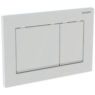 Geberit Omega20 bedieningsplaat - 2-toets spoeling - vierkant - dualflush - wit glans chroom
