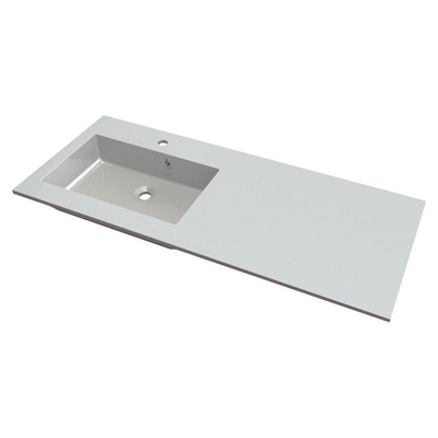 Nemo Spring Don geïntegreerde tablet - 120x50x1.5cm - met 1 verzonken wastafel - kunstmarmer - links - meubelwastafel - wit
