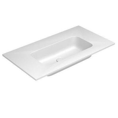 Nemo Stock Fin by Falper - 90.5x50.5x14.3cm - geintegreerde tablet - met 1 wastafel - ceramilux - afvoergat - zonder overloop - kraangat - meubelwastafel - Collection - Van Marcke