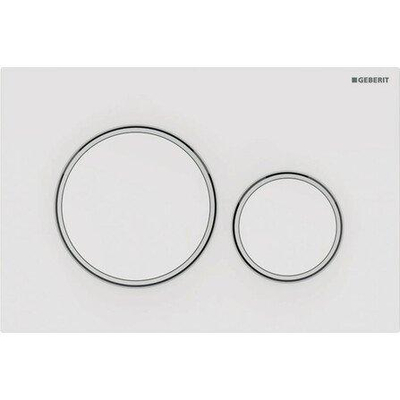 Geberit Sigma20 bedieningsplaat - 2-toets spoeling - ronde knoppen - wit/matwit/wit - dualflush - glans wit