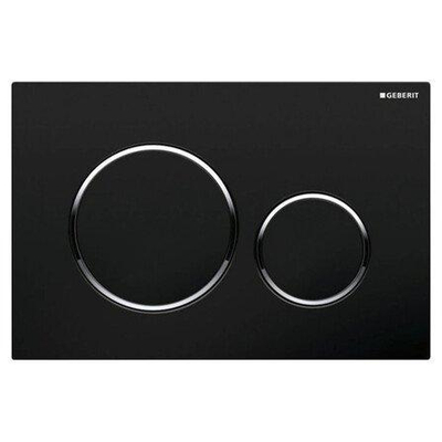 Geberit Sigma20 bedieningsplaat - 2-toets spoeling - rond - dualflush - mat zwart chroom