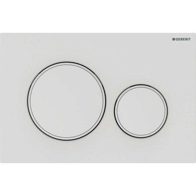 Geberit Sigma20 bedieningplaat, 2-toets spoeling frontbediening voor toilet 24.6x16.4cm mat wit TWEEDEKANS