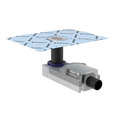 Geberit Uniflex - vloerputje - voor betegelde douche - rooster - 100x100mm - voor douches - met afvoe - grijs