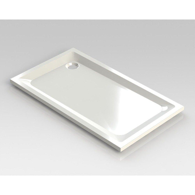 Nemo Spring Horus douchebak - 140x80x4.5cm - acryl - afvoer D90 - wit - zonder potenstel - dikte 4mm