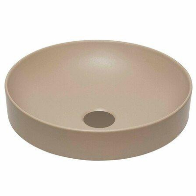 GO by Van Marcke waskom - 40x40x9cm - opbouw - rond - porselein mat latte TWEEDEKANS