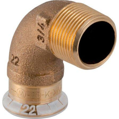 Geberit Mapress persfitting - water - overgangsknie - 90 graden - met buitendraad - 22-3/4M - koper