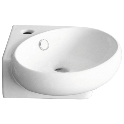 GO by Van Marcke Happy lave-mains 36x38,5x13,5 cm porcelaine blanc avec trou de robinet traversant avec cache-bonde de trop-plein chromé fixation murale possible