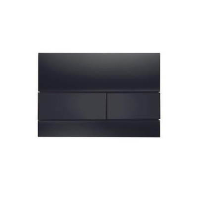 Tece Square bedieningsplaat voor duospoeltechniek glas zwart toetsen zwart