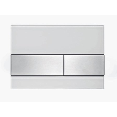 Tece TeceSquare plaque de commande couleur verre blanc couleur boutons inox