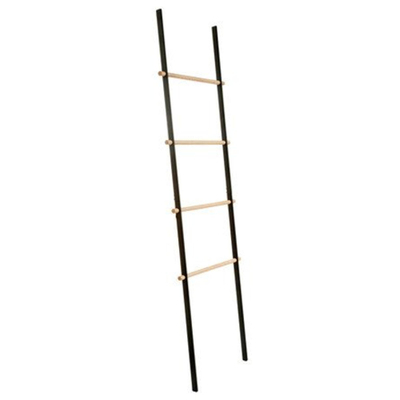 Nemo Stock Sano handdoekrek ladder 1700 x 490 x 30 mm materiaal rvs eik afwerking zwarthout