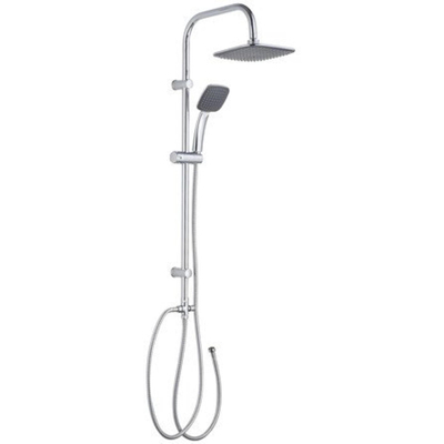 GO by Van Marcke Sevan opbouw regendoucheset zonder kraan – 20 cm vierkante hoofddouche – 1-stands handdouche – chroom
