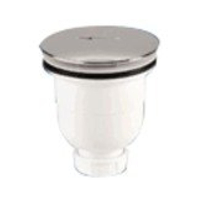 GO by Van Marcke Bouchon de douche - siphon intégré - orifice d'évacuation D9cm - raccordement sur tuyau d'évacuation D4cm - couvercle sortie verticale - ABS chromé
