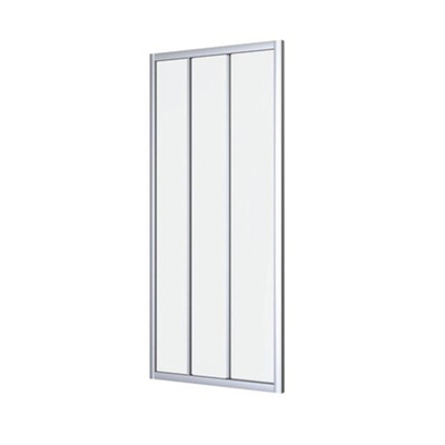 Nemo Start Profi schuifdeur - 76x195cm - inbouwmaat 76-80cm - helder - veiligheidsglas - 5mm - 3-deuren - zonder greep - 760-800mm