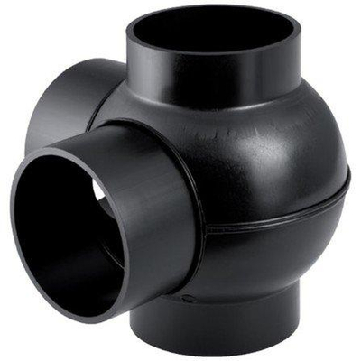 Geberit afvoer PE - fitting - kogelstuk - 88.5 graden - 2 aansluitingen onder - 90 graden - 110x90