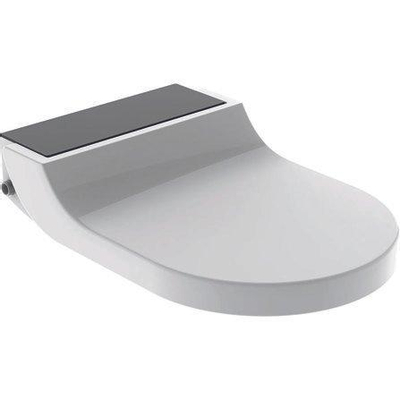 Geberit Aquaclean tuma Abattant WC - douche intégrée - décor en verre noir - blanc