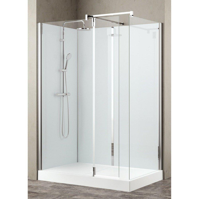 Nemo Stock complete inloopdouche - 140x90cm helder - 6mm - veiligheidsglas witglas glazen wand - Collection - Vidrio Walk-Inn - 1 draaideel - 37cm