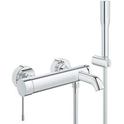 Grohe Essence Badkraan - met omstel - met koppelingen - met douchegarnituur - chroom