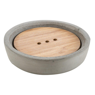 Nemo Stock Collection Natural Boro zeephouder - 11.5x2.5cm - materiaal beton/hout - betonhout