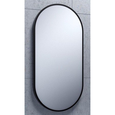 GO by Van Marcke Gio spiegel – ovaal – 40x80 cm – zonder verlichting – Zwart mat