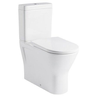 GO by Van Marcke pack xcomfort WC sur pied surélevées 45 cm sans rebord connexion murale h/pk 18 cm avec siège mince softclose blanc