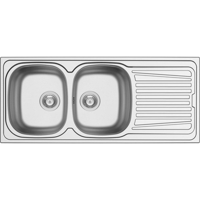 Go by Van Marcke Hypero évier - 116x50cm - avec 2 bacs - avec trop-plein - inox