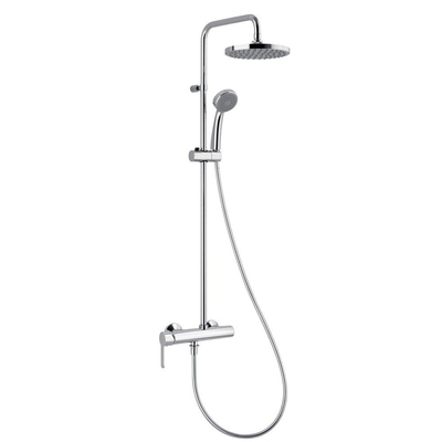 Nemo Start Erba système de douche chrome avec disques en céramique économie d'énergie mitigeur monocommande avec poignée Eco avec ensemble de douche anticalcaire corps froid bouton ECO 12lmin ACS Belgaqua