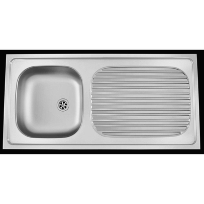 Nemo Start Merlot évier de cuisine à poser avec 1 cuve avec égouttoir acier inoxydable réversible 1000x500 mm bonde avec garniture de trop-plein sans siphon