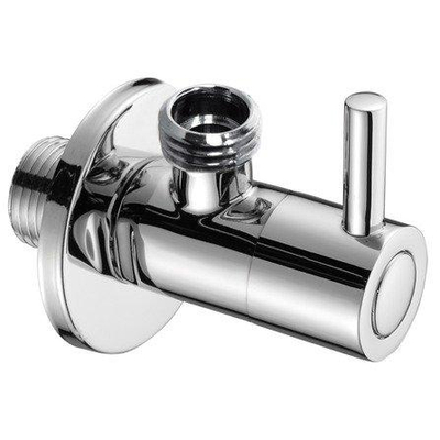 GO by Van Marcke design robinet d'arrêt d'angle coudé rond avec rosace écrou 1/2x3/8